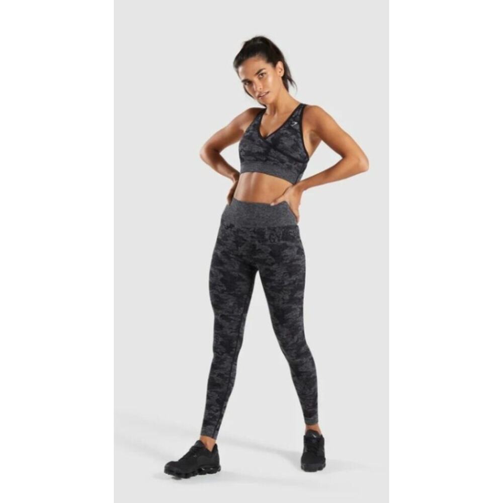 Gymshark Adapt Jacquard Camo Seamless Sports Bra & Leggings Workout Set, Size XS